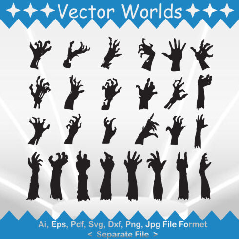 Zombie Hands SVG Vector Design cover image.