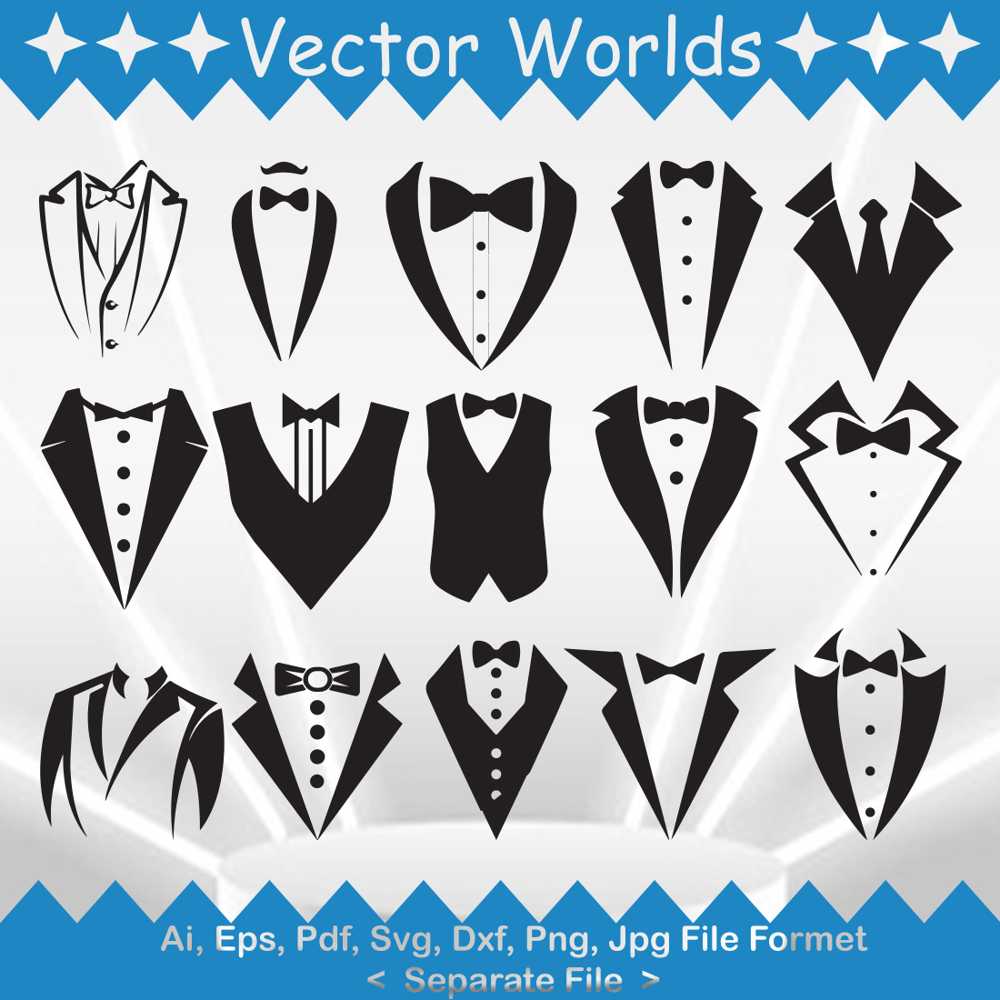 Tuxedo SVG Vector Design preview image.