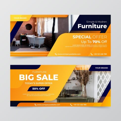 Gradient furniture sale banner cover image.