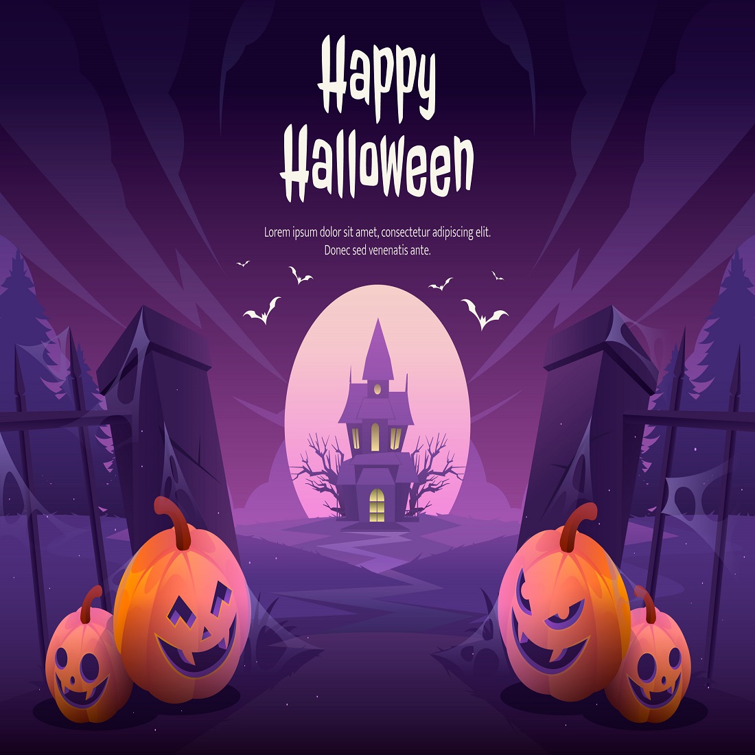 Gradient Halloween background cover image.