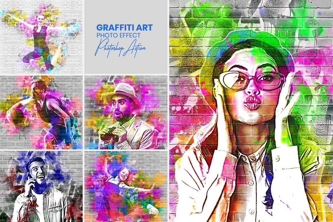 graffiti art effect photoshop action 653