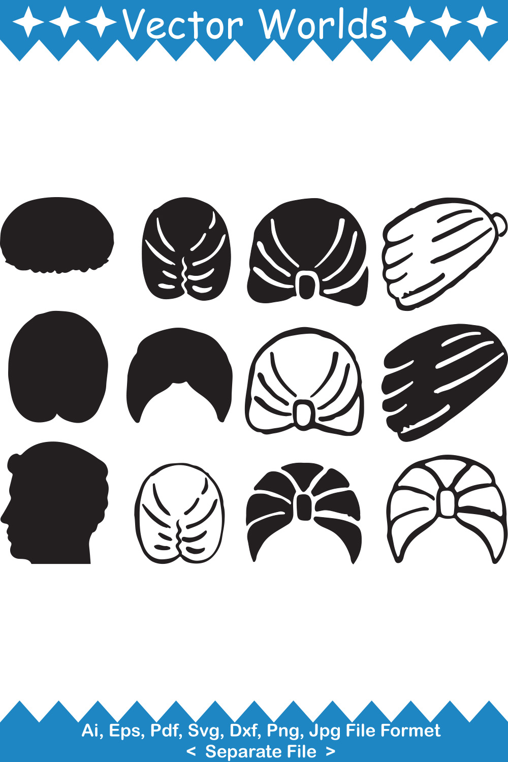 Turban Or Shower Cap SVG Vector Design pinterest preview image.