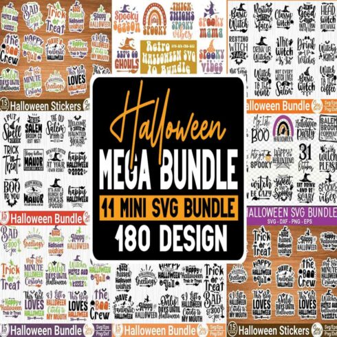 Halloween Mega Bundle, Halloween SVG Bundle, Halloween Gift Idea svg, Fall svg Bundle, Pumpkin svg, Digital Files cover image.