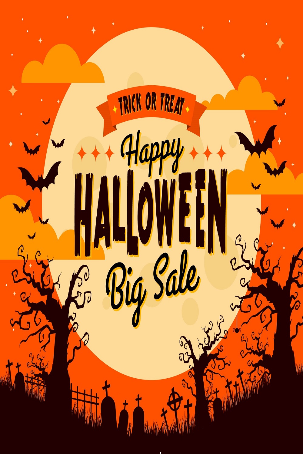 Halloween sale background pinterest preview image.