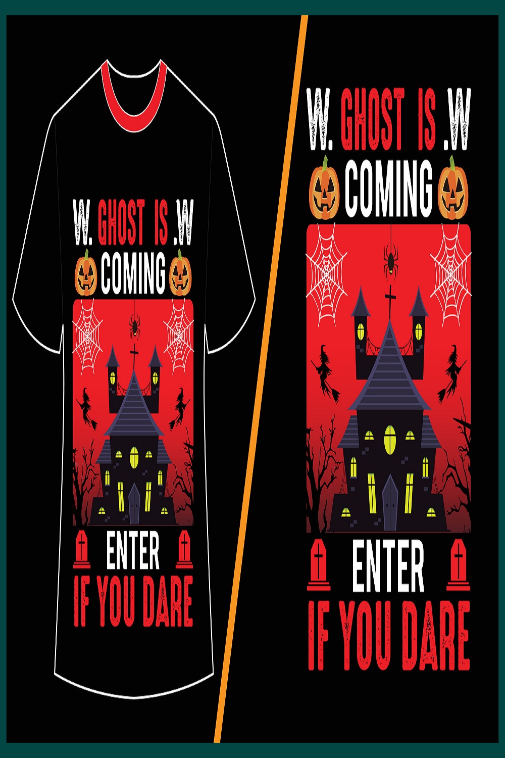 Halloween-t-shirt design ghost t-shirt design print pinterest preview image.