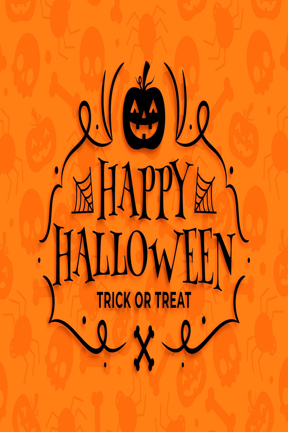 Happy Halloween wallpaper design pinterest preview image.