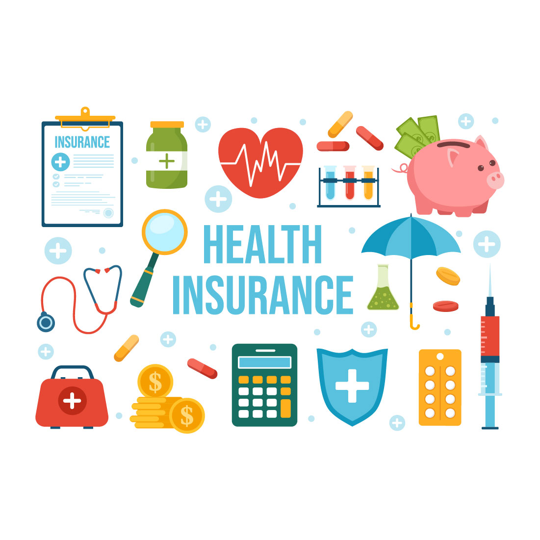 16 Health Insurance Illustration preview image.