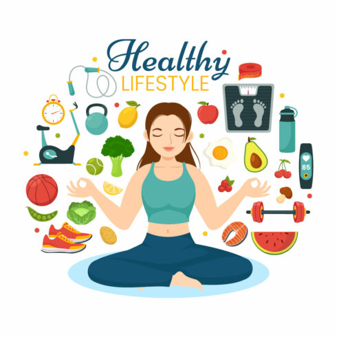 14 Healthy Lifestyle Vector Illustration cover image.