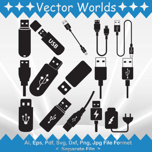 USB Flash SVG Vector Design cover image.