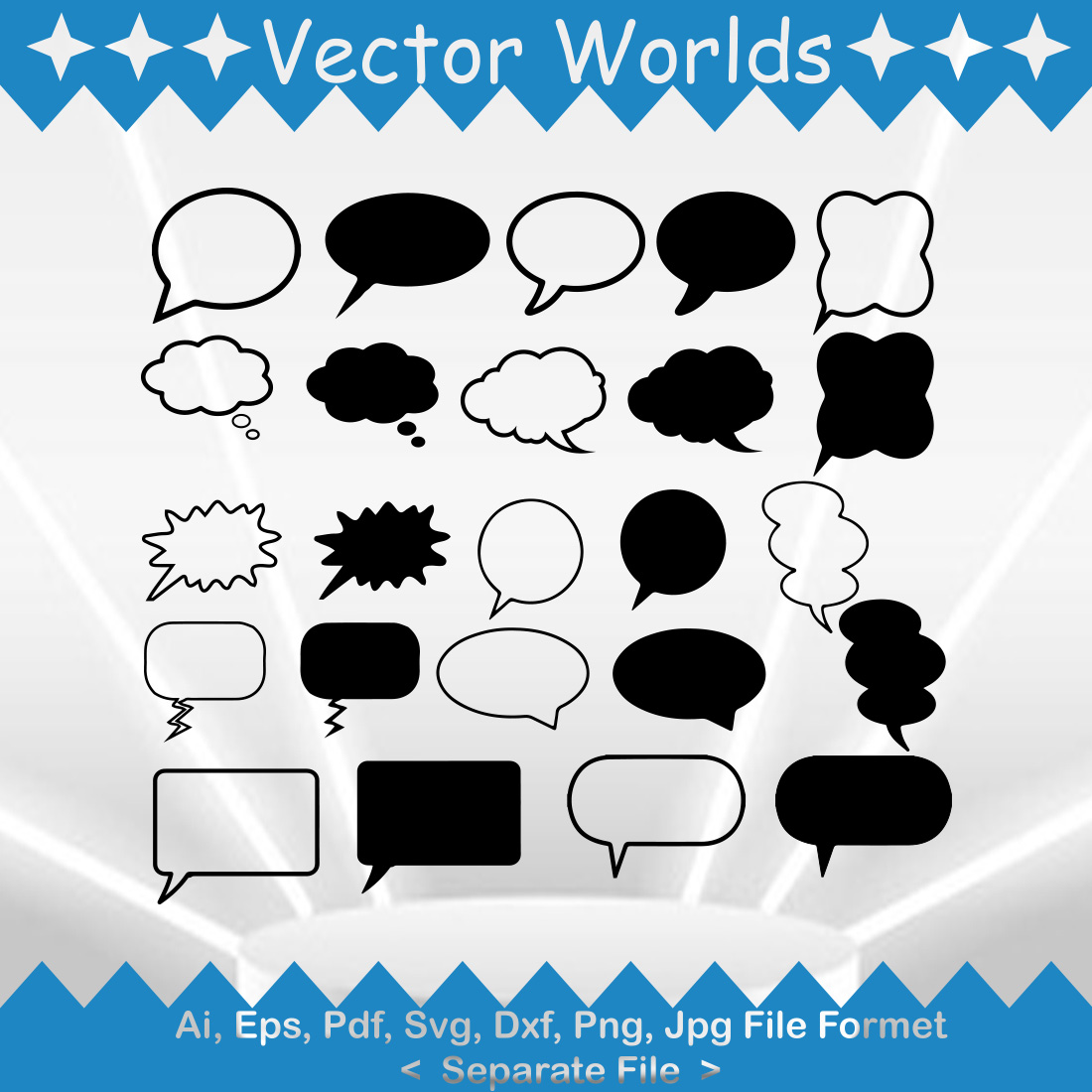 Speech Bubbles SVG Vector Design preview image.