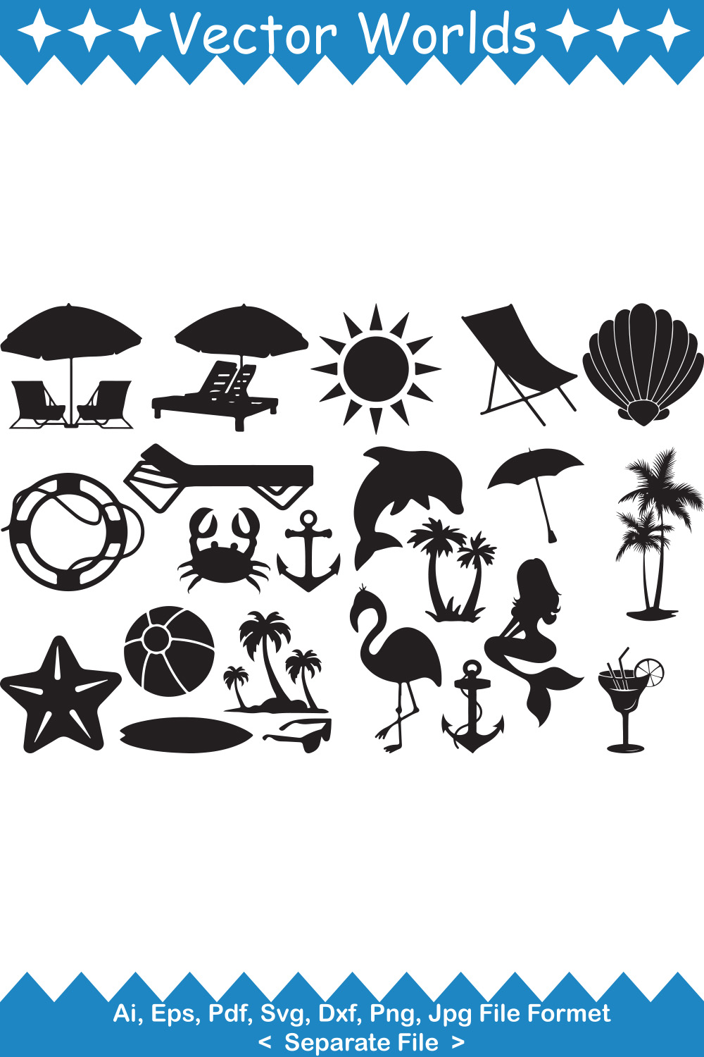 Summer SVG Vector Design pinterest preview image.