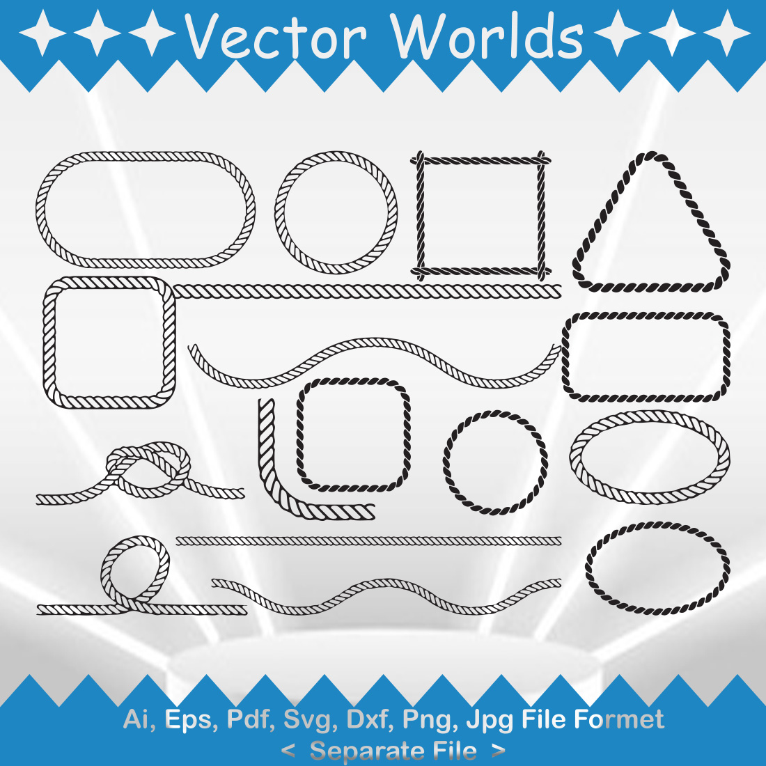 Rope Frame SVG Vector Design preview image.