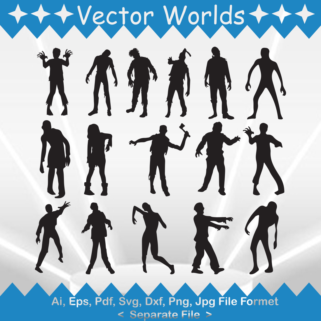 Zombie Boys SVG Vector Design cover image.