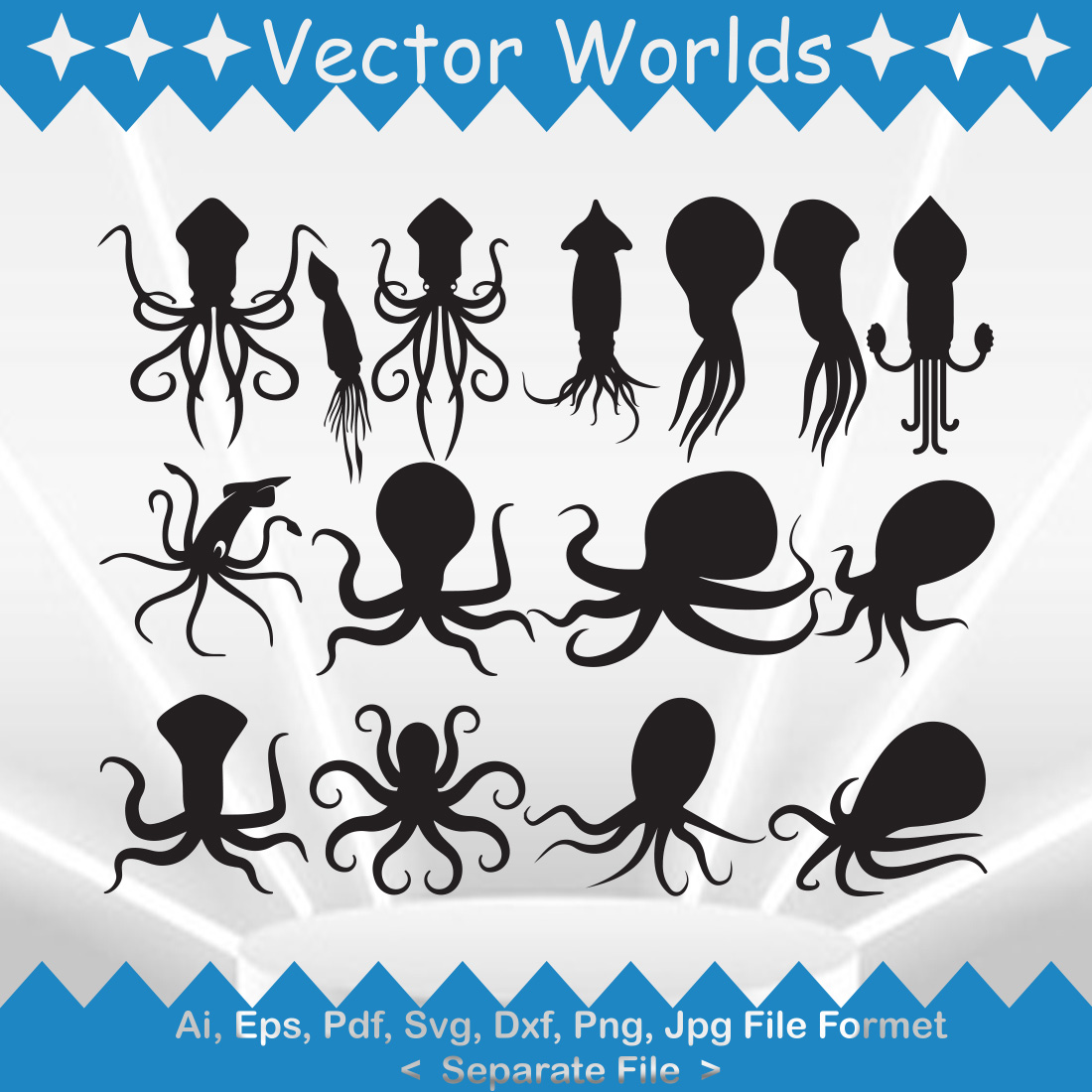 Squid SVG Vector Design preview image.