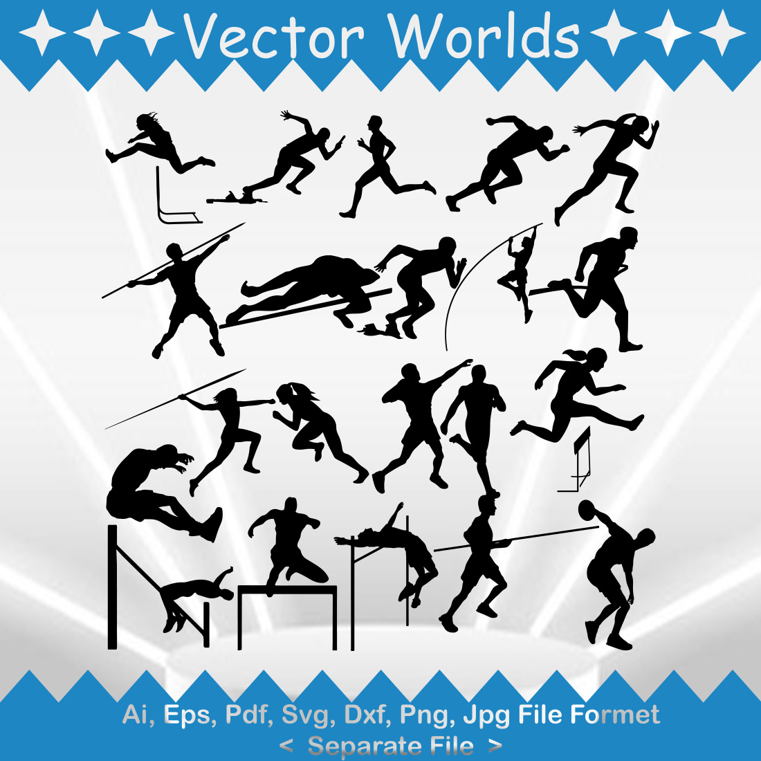 Track And Field SVG Vector Design preview image.