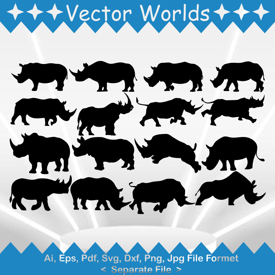 Rhinos SVG Vector Design preview image.