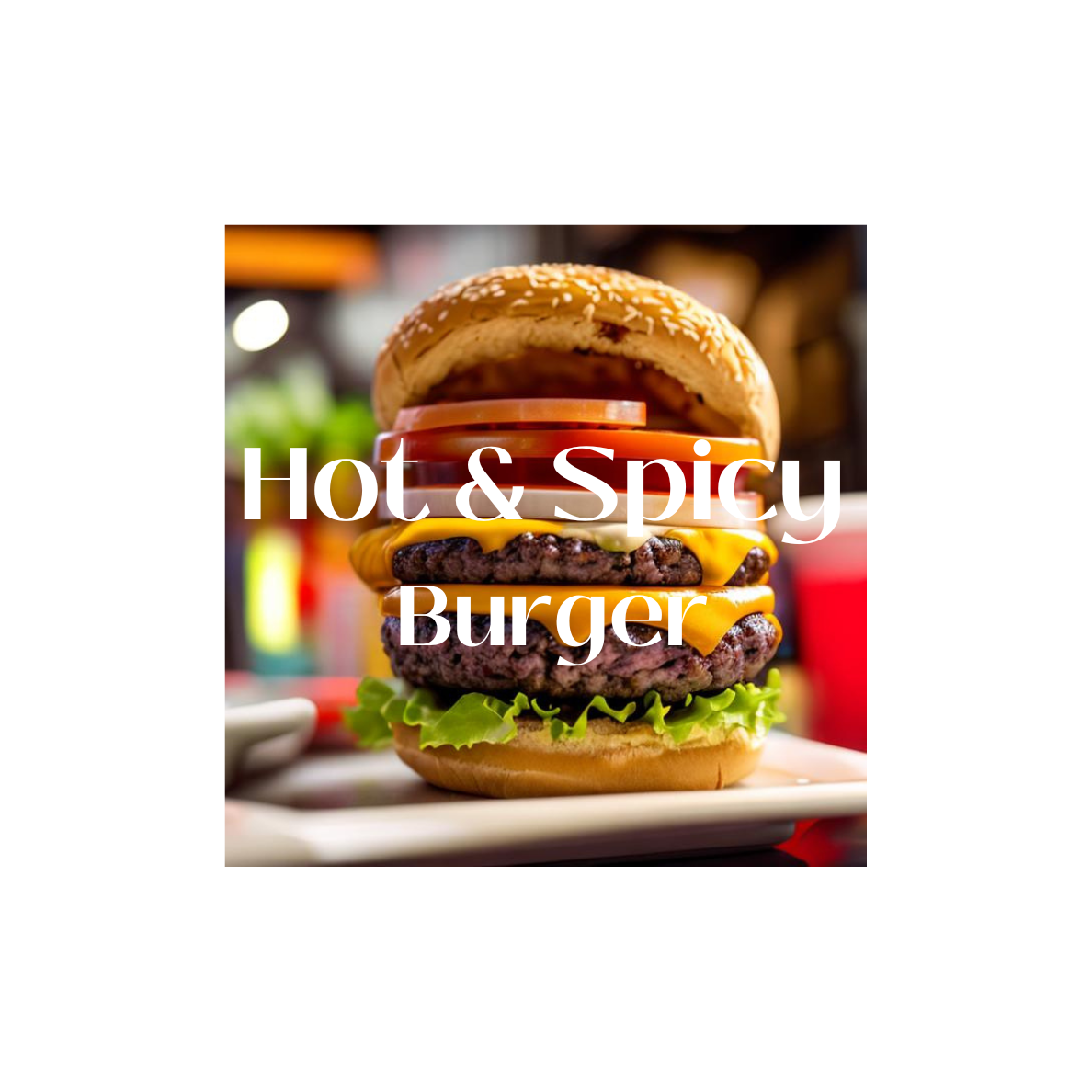Hot & spicy Burger pinterest preview image.