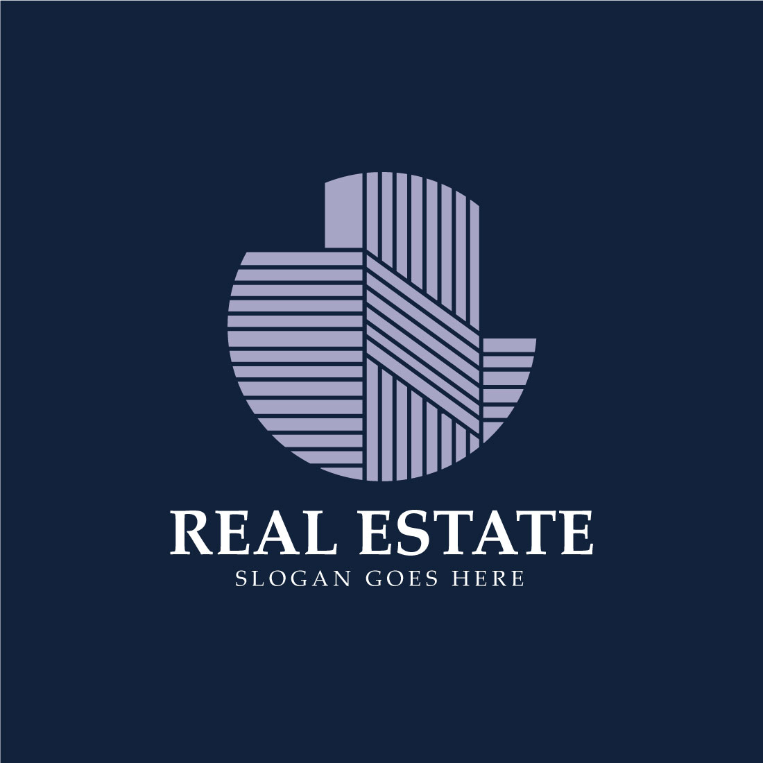 Initial building real estate logo design preview image.