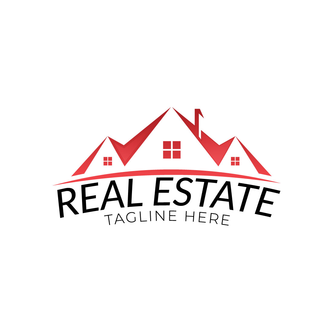 Attractive Real Estate Logo Design Template preview image.