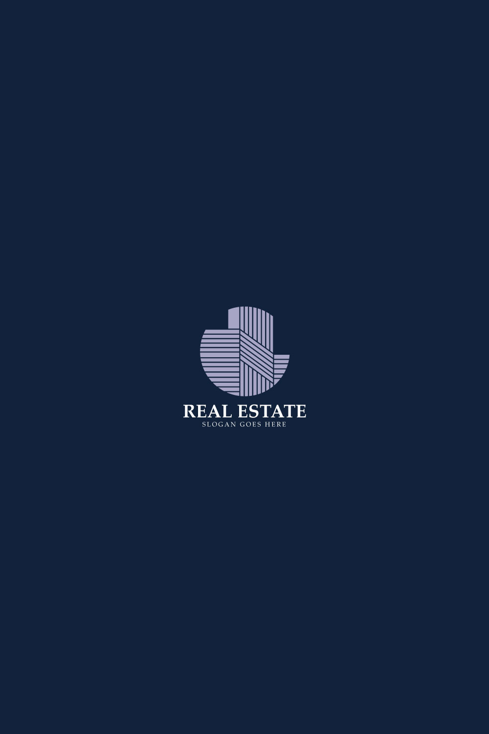 Initial building real estate logo design pinterest preview image.