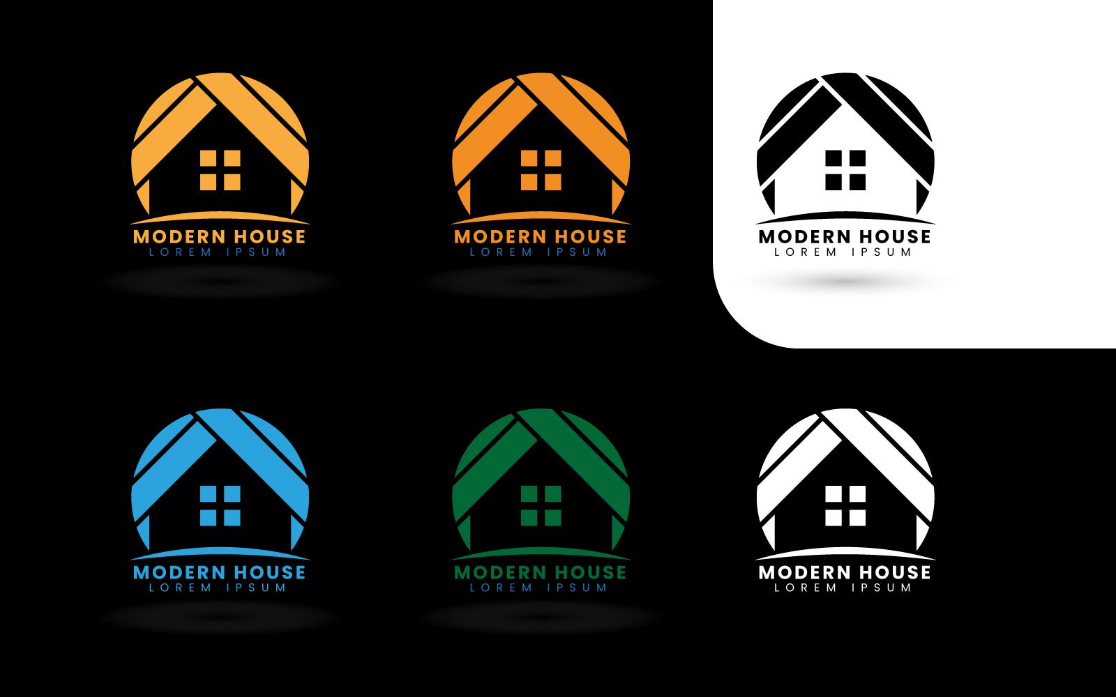 Modern house logo template preview image.