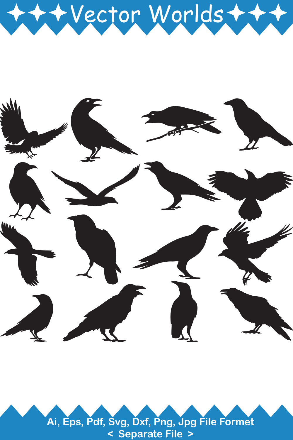 Raven SVG Vector Design pinterest preview image.