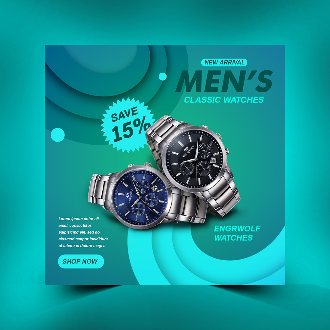 E-Commerce Product Promo Flyer PSD Template preview image.