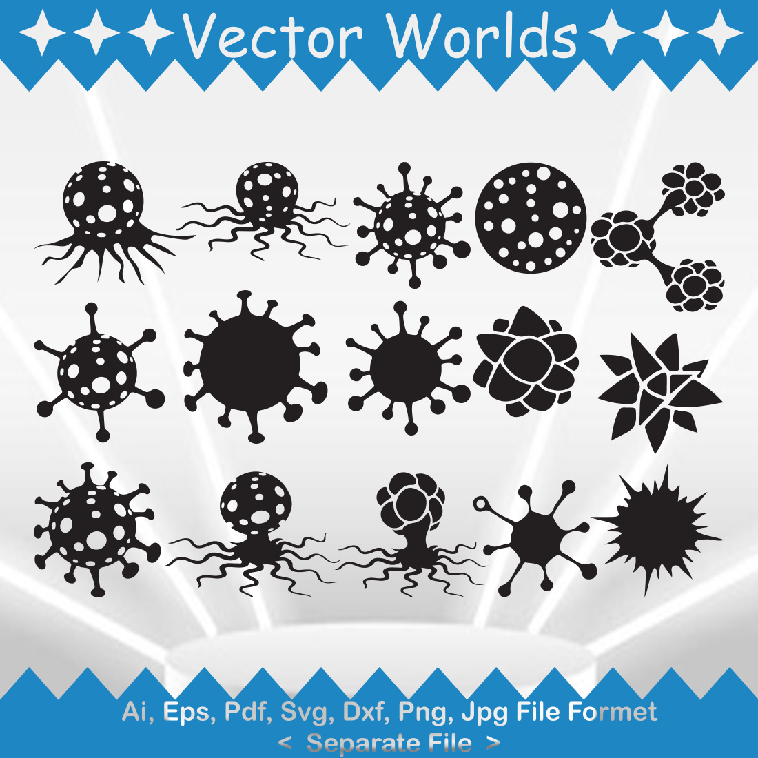 Virus And Cancer SVG Vector Design preview image.