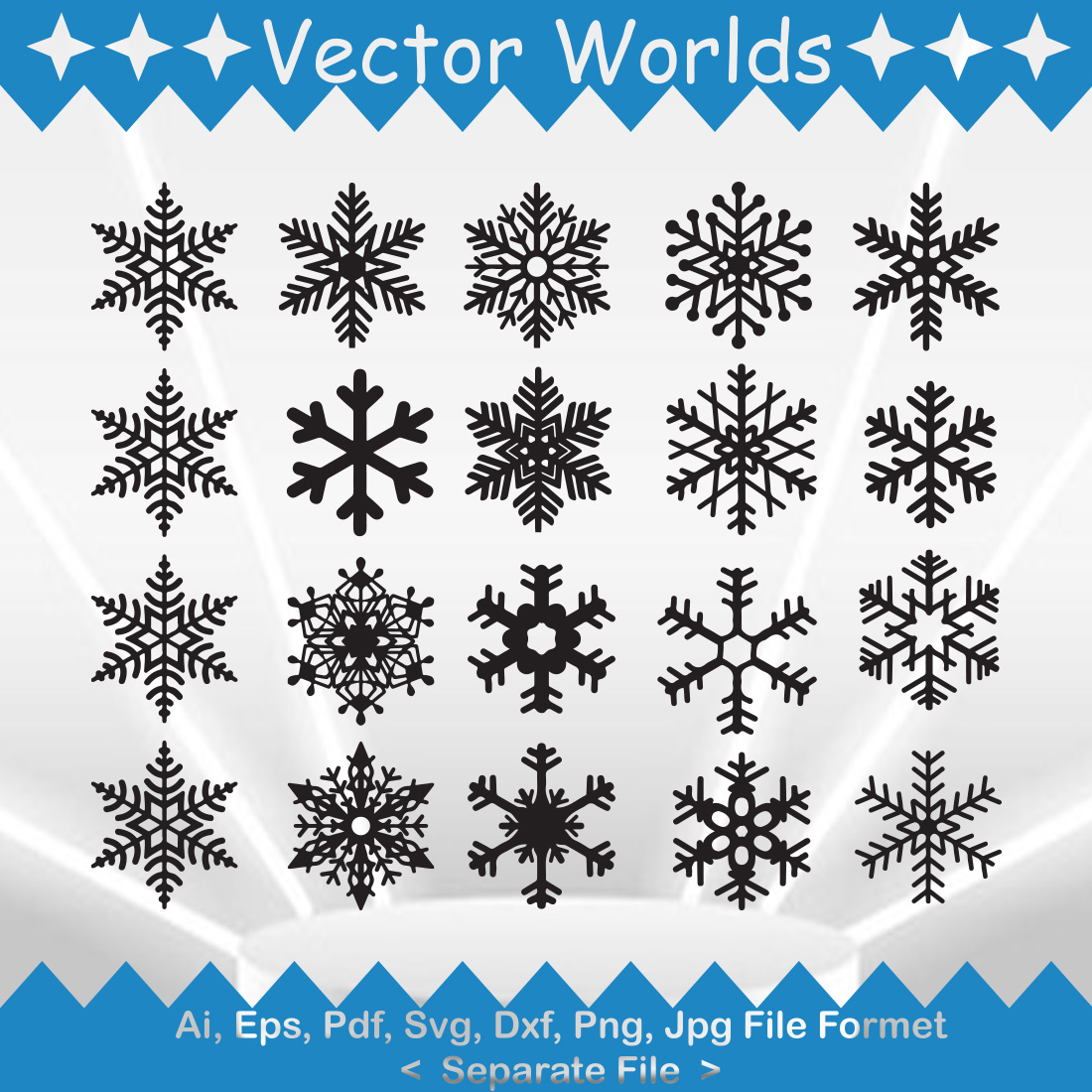 Snowflake SVG Vector Design preview image.