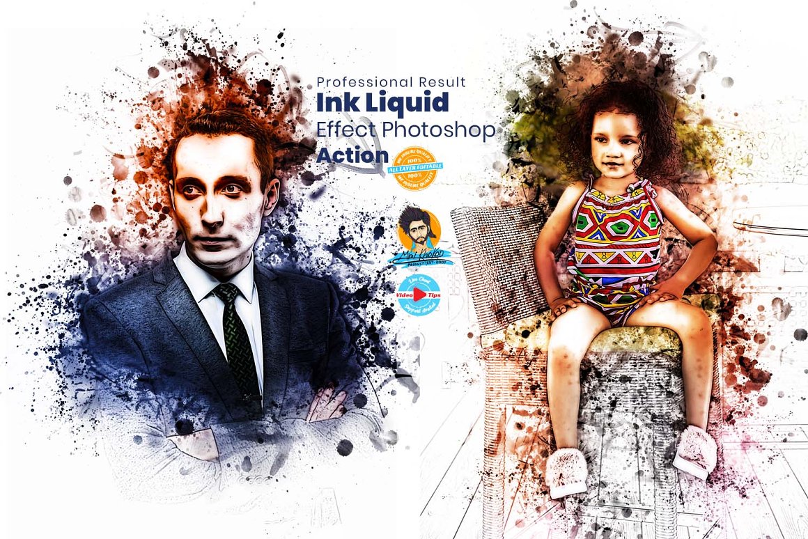 ink liquid effect photoshop action 914