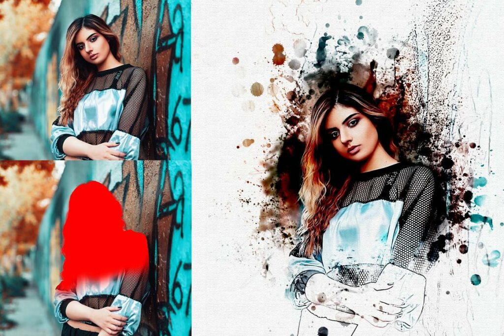 Ink Liquid Effect Photoshop Action - MasterBundles