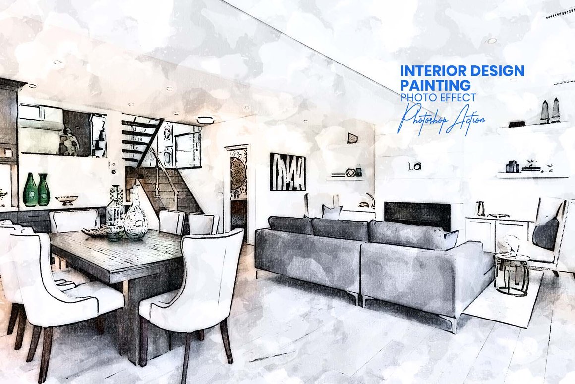 interior design painting photoshop actions 122