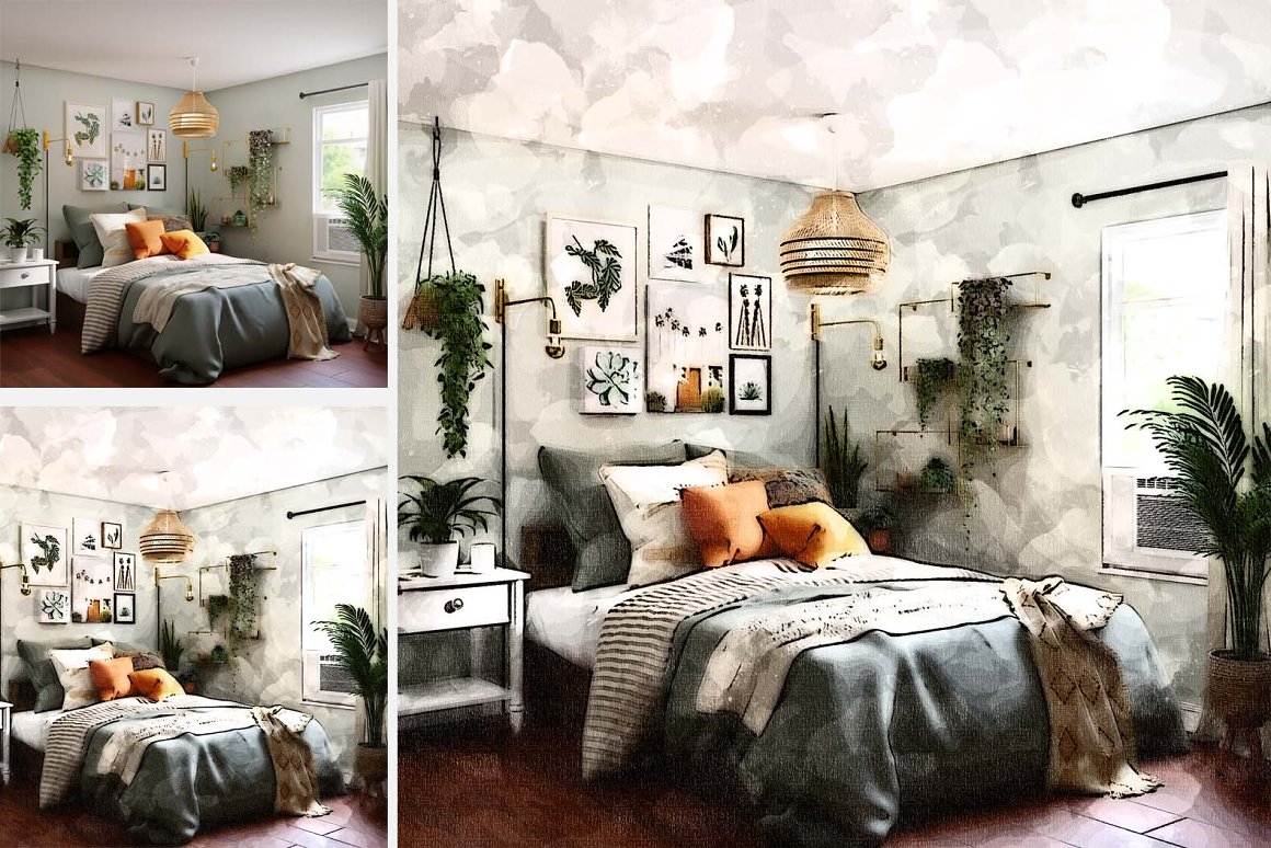 interior design painting photoshop actions 05 498