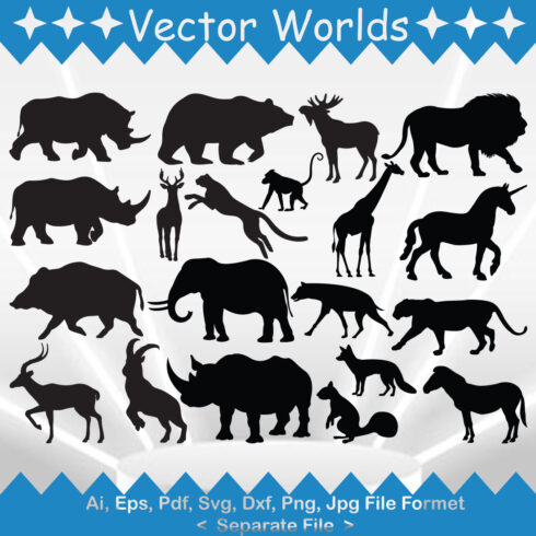 Wild Animals SVG Vector Design cover image.