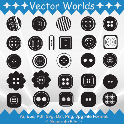 Sewing Button SVG Vector Design cover image.