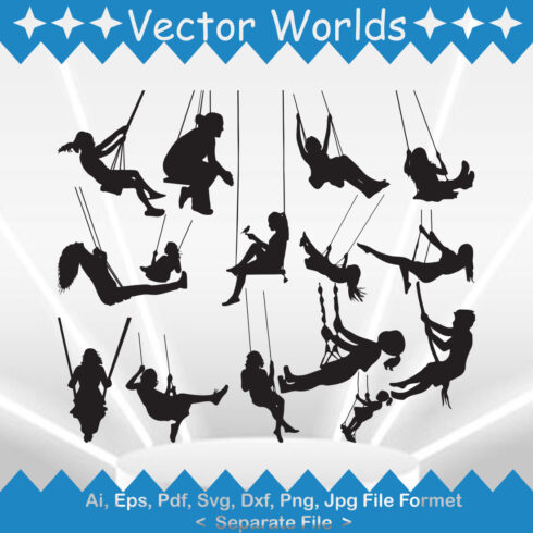 Swinging woman SVG Vector Design cover image.