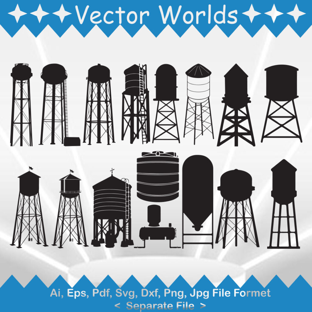 Water Tower SVG Vector Design - MasterBundles