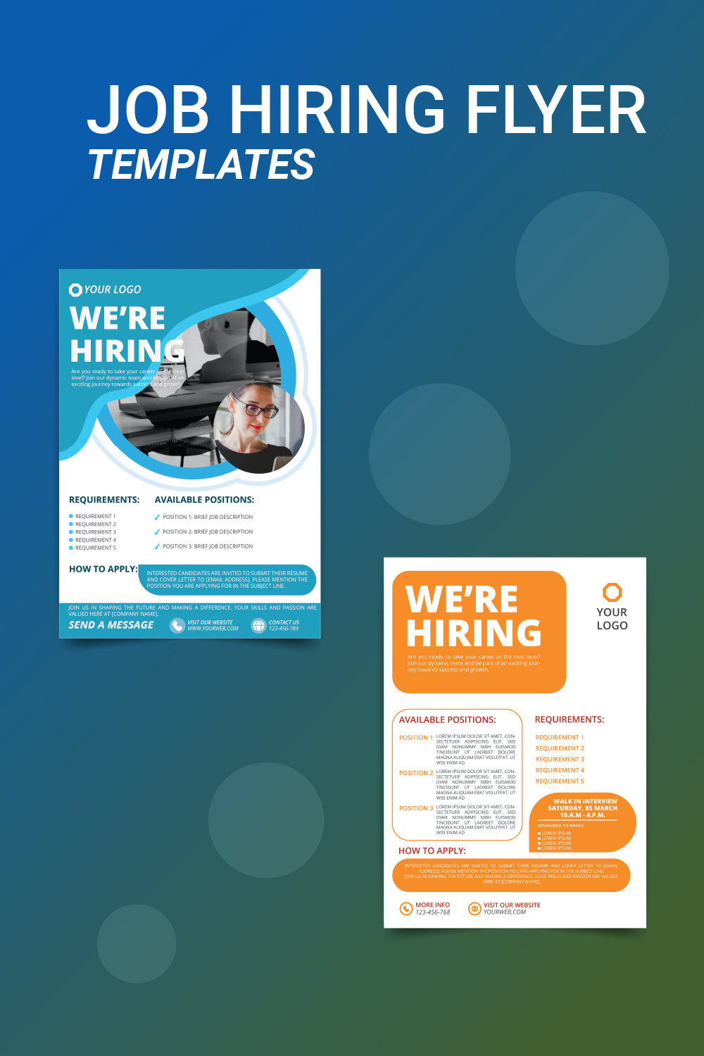 Job hiring flyer templates pinterest preview image.