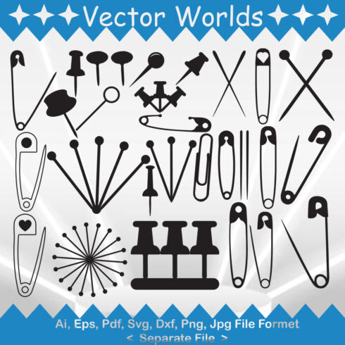 Safety Pin SVG Vector Design cover image.