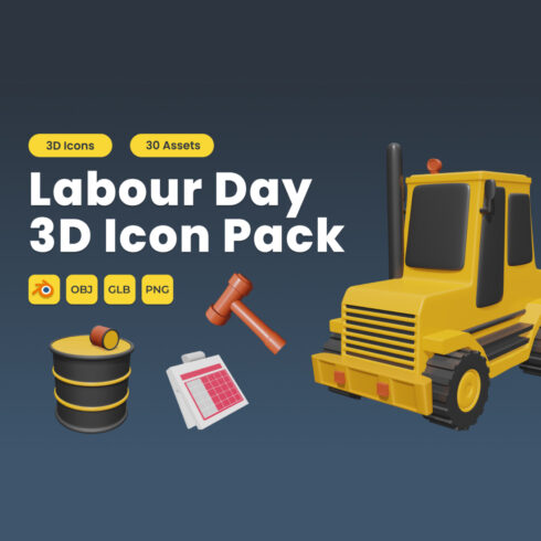 Labour Day 3D Icon Pack Vol 1 cover image.