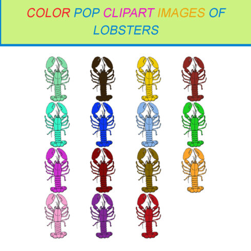 15 COLOR POP CLIPART IMAGES OF LOBSTERS cover image.