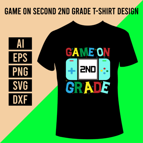 16 Game On second 2nd Grade T-Shirt Design cover image.