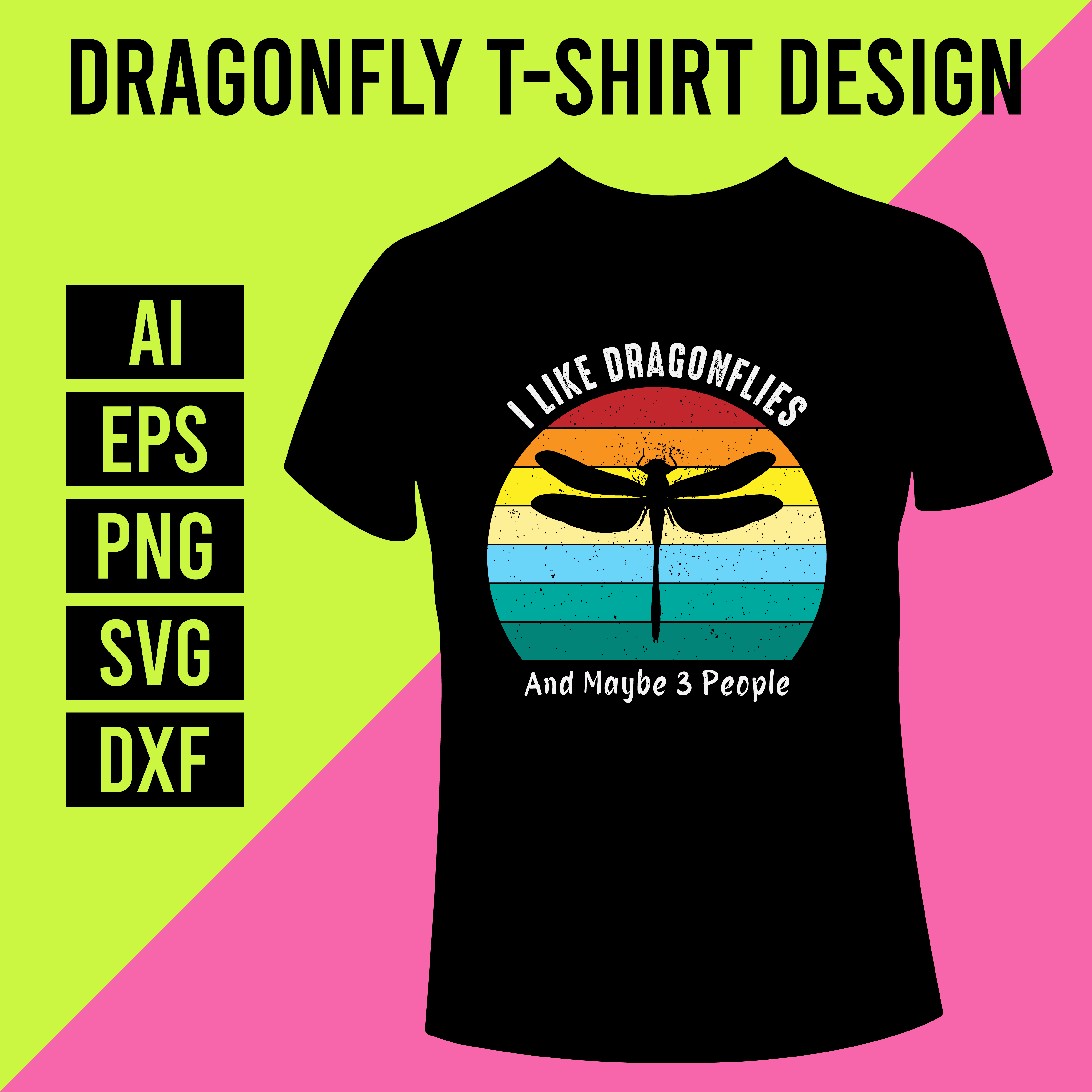 Dragonfly T-Shirt Design cover image.