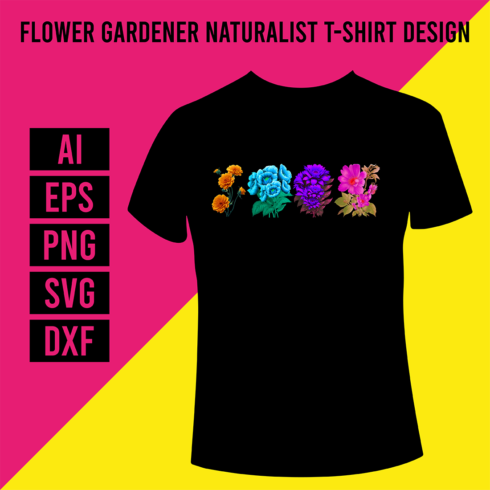 Flower Gardener Naturalist T-Shirt Design cover image.