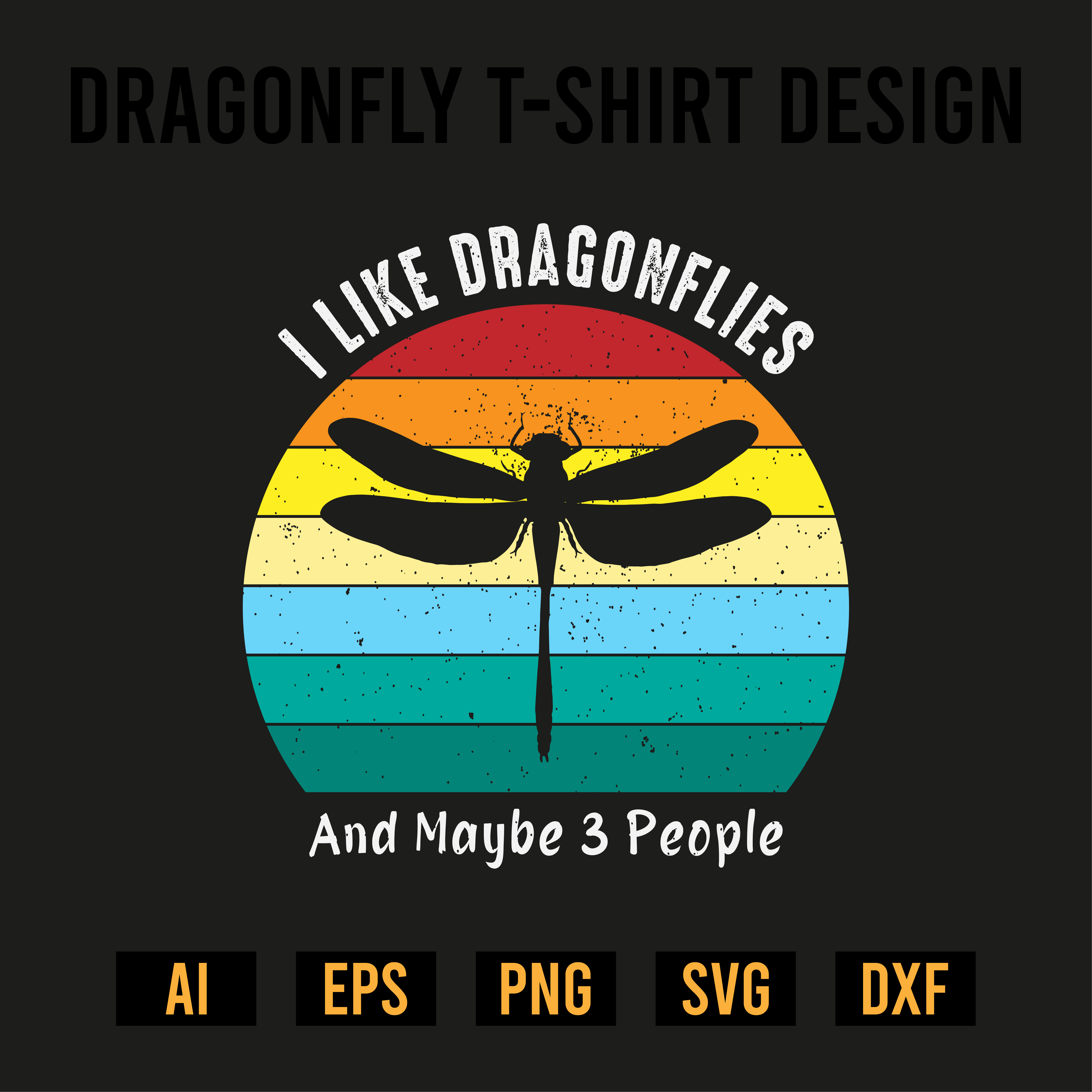 Dragonfly T-Shirt Design preview image.