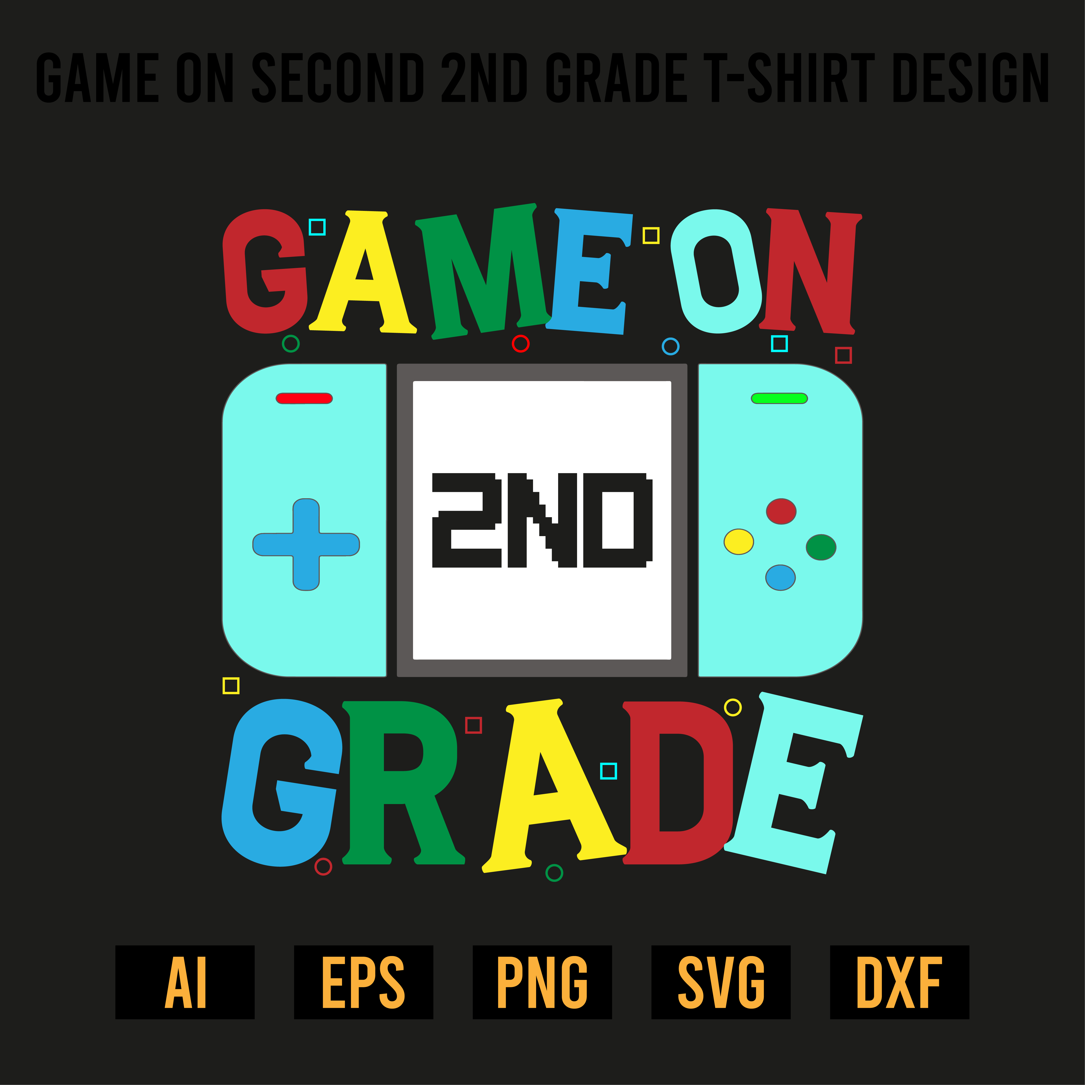 16 Game On second 2nd Grade T-Shirt Design preview image.