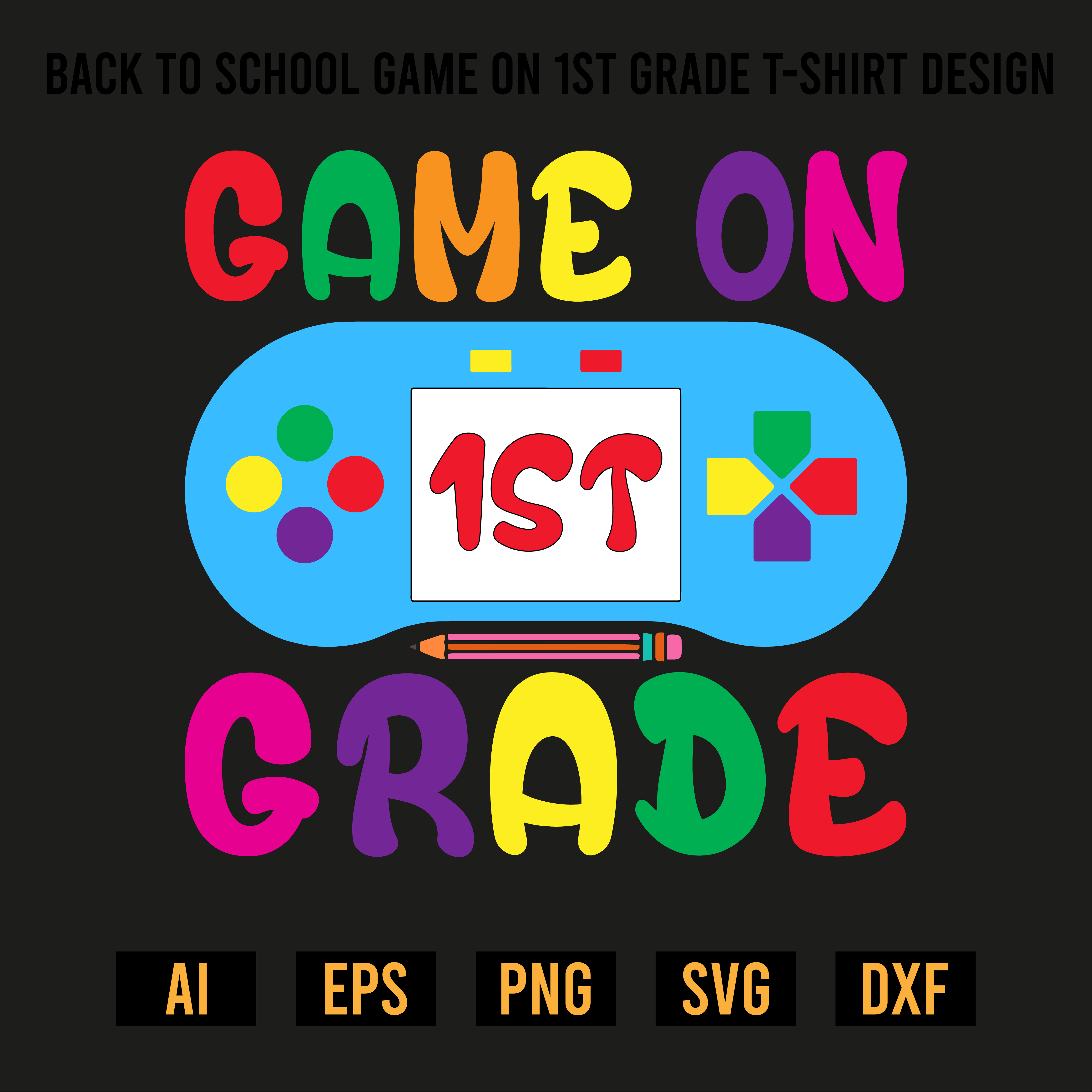 Back To School Game On 3rd Grade T-Shirt Design preview image.