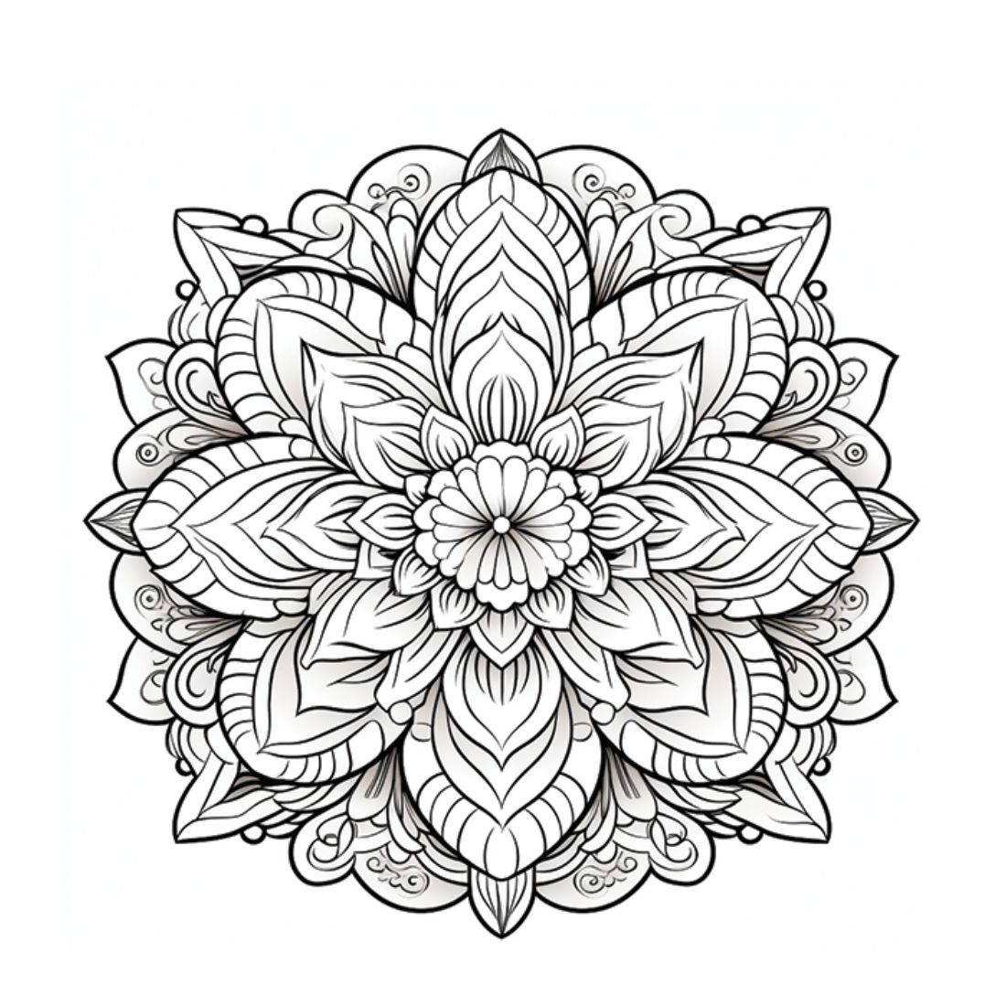 Mandala coloring pages preview image.