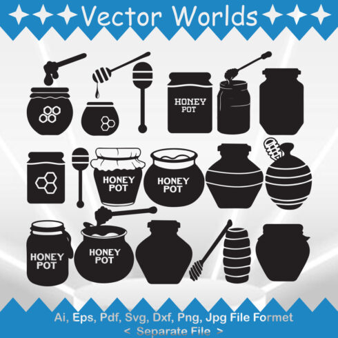 Wooden Honey Pot SVG Vector Design cover image.