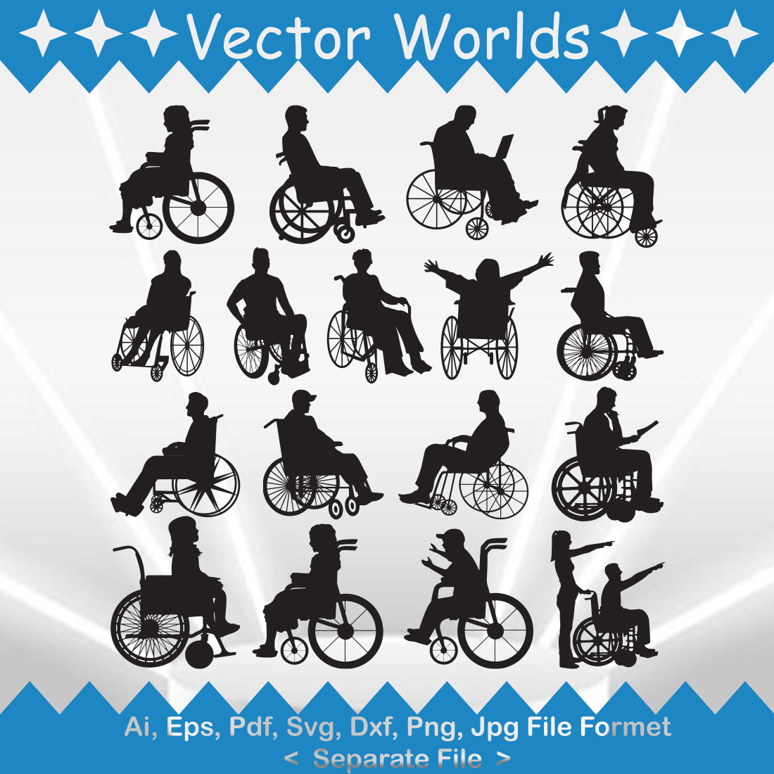 Wheel Chair SVG Vector Design preview image.